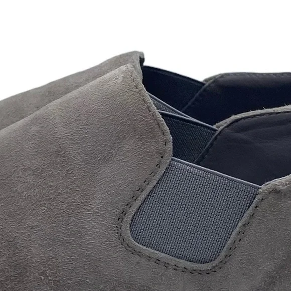 Vince Shoes Gray Leather Suede Slip On Flats Casual Italy Womens Cap Toe Sz 7.5 - Picture 2 of 8